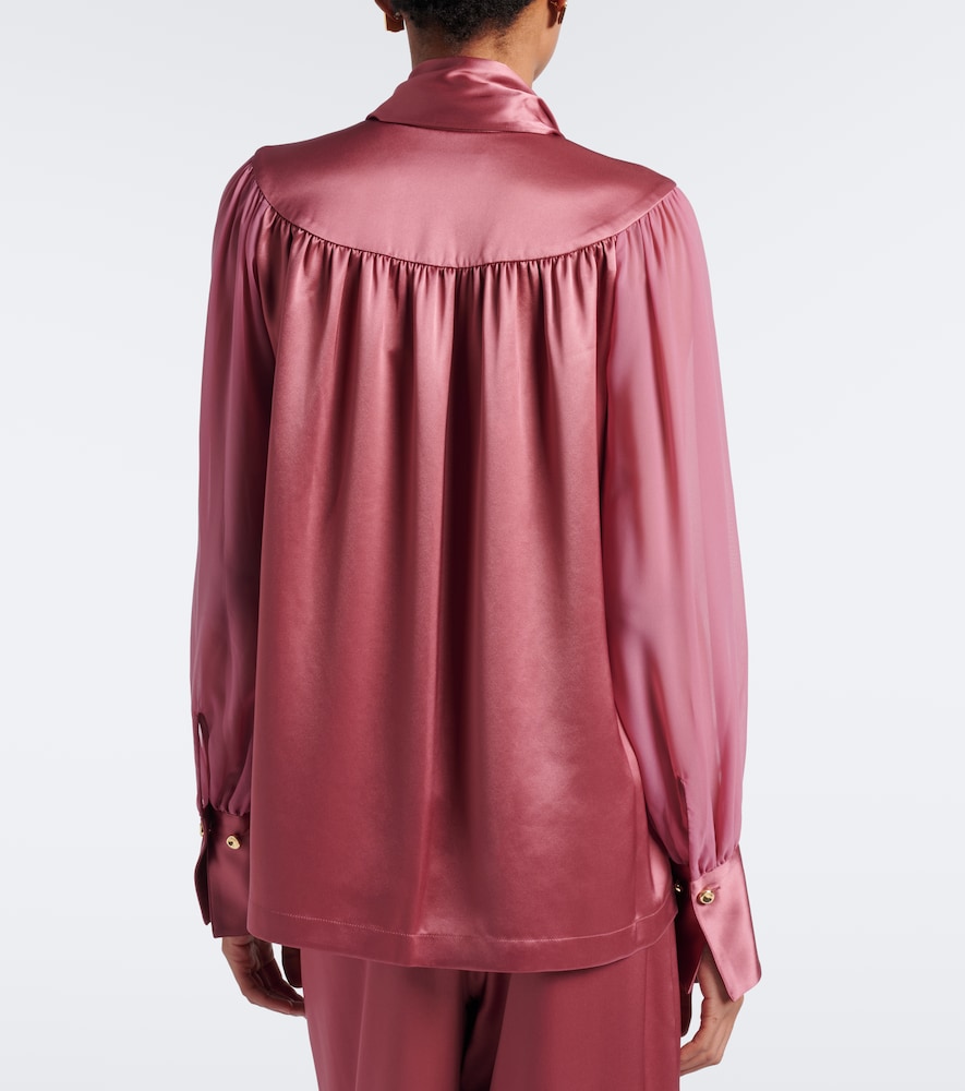 Paula Satin And Chiffon Blouse