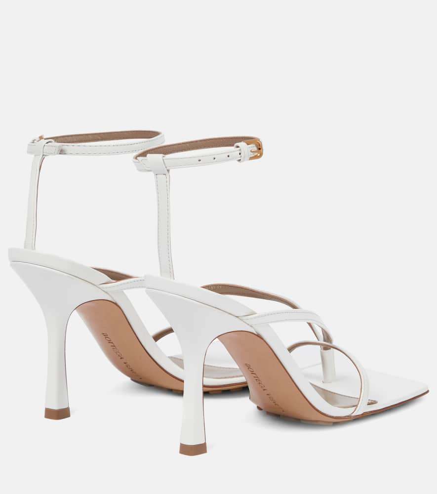 Shop Bottega Veneta Stretch Leather Sandals In White