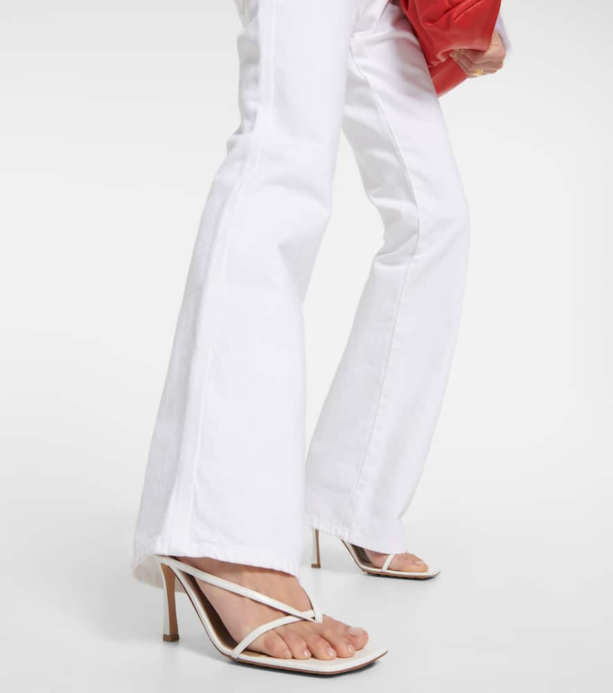 Shop Bottega Veneta Stretch Leather Sandals In White