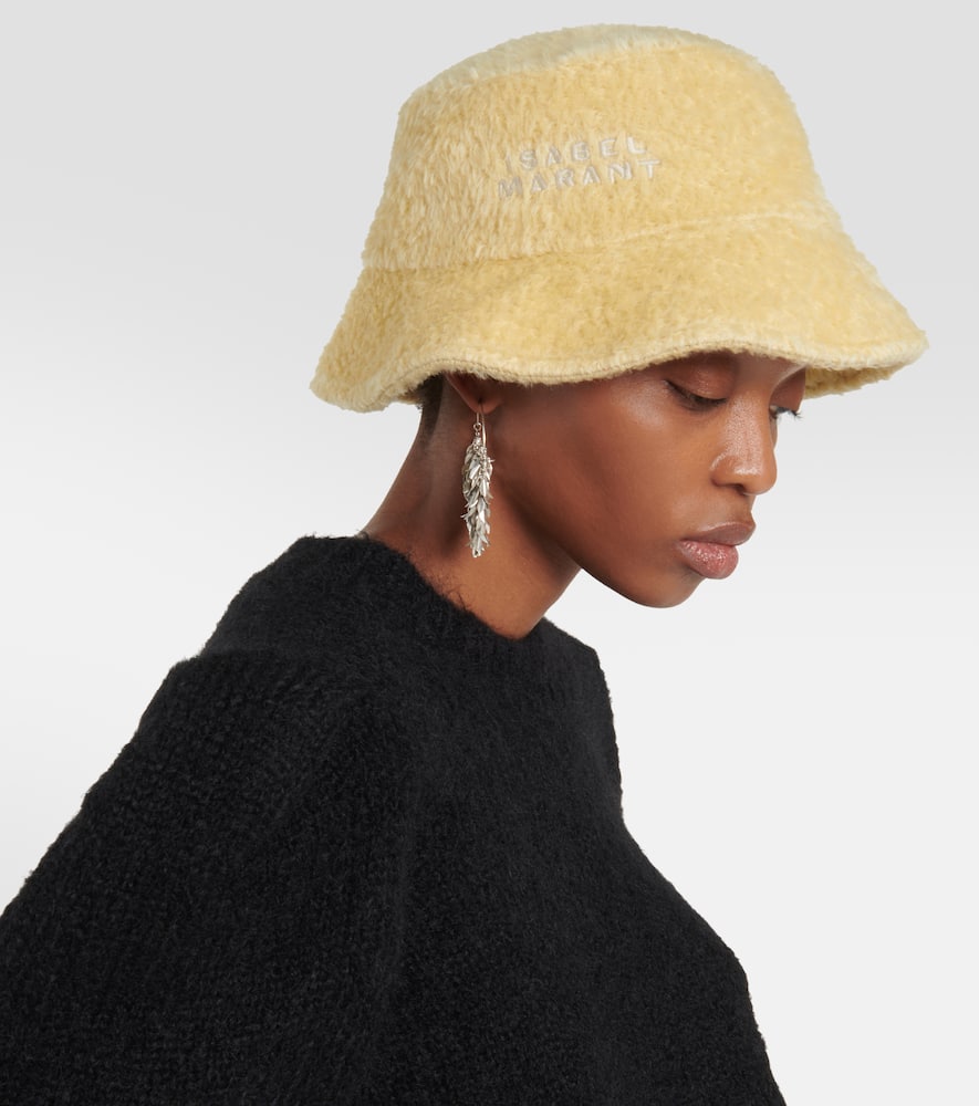 Isabel Marant Embroidered Wool Bucket Hat In Beige