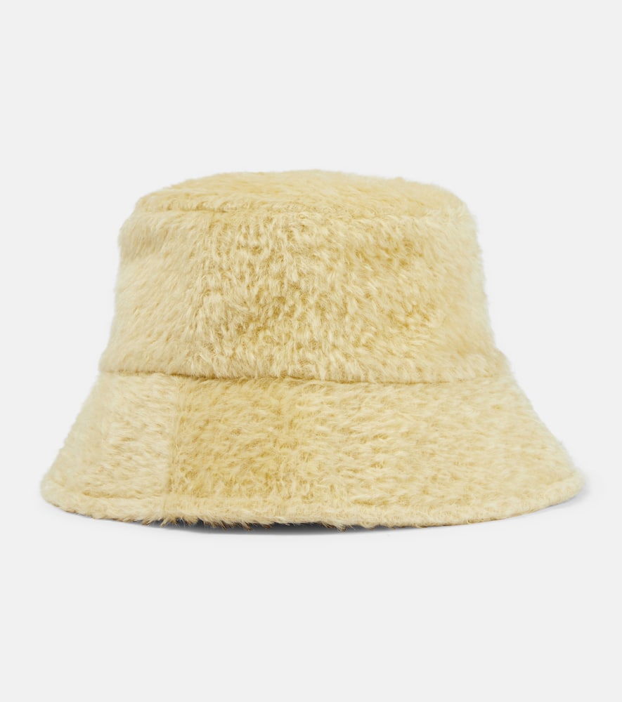 Isabel Marant Embroidered Wool Bucket Hat In Beige