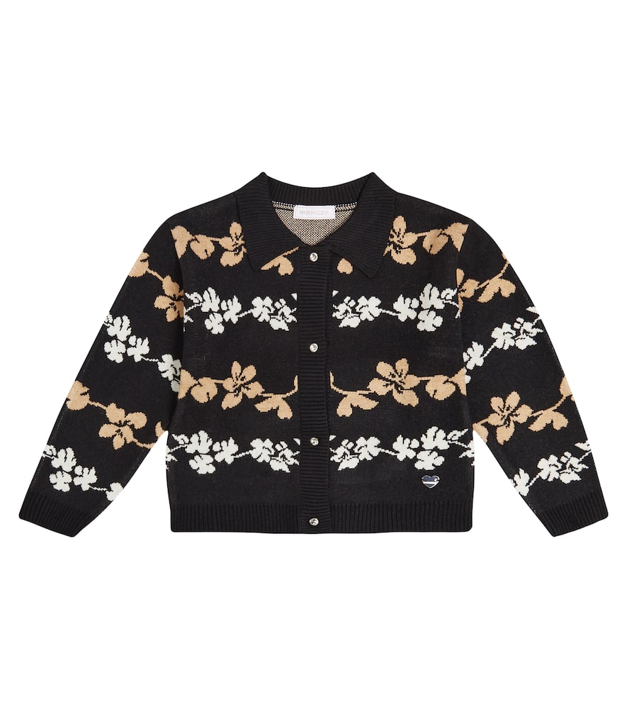 Monnalisa Floral jacquard cardigan