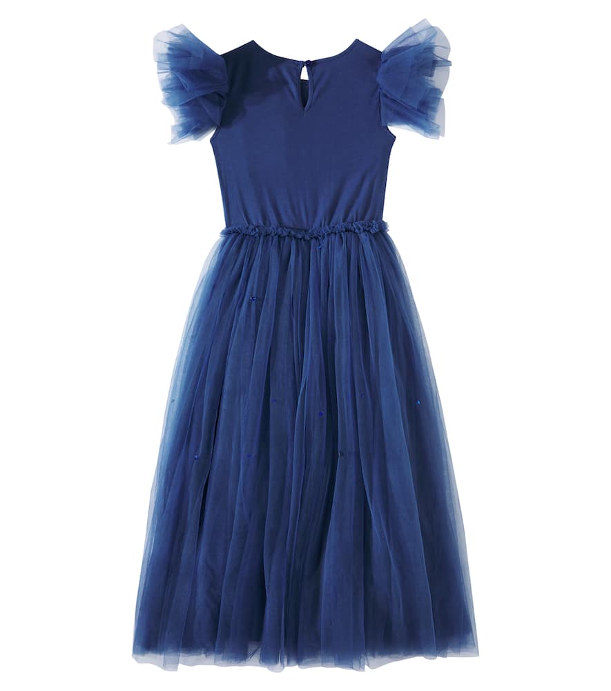 Tutu Du Monde Navy Wisteria Jersey And Tulle Dress In Blue