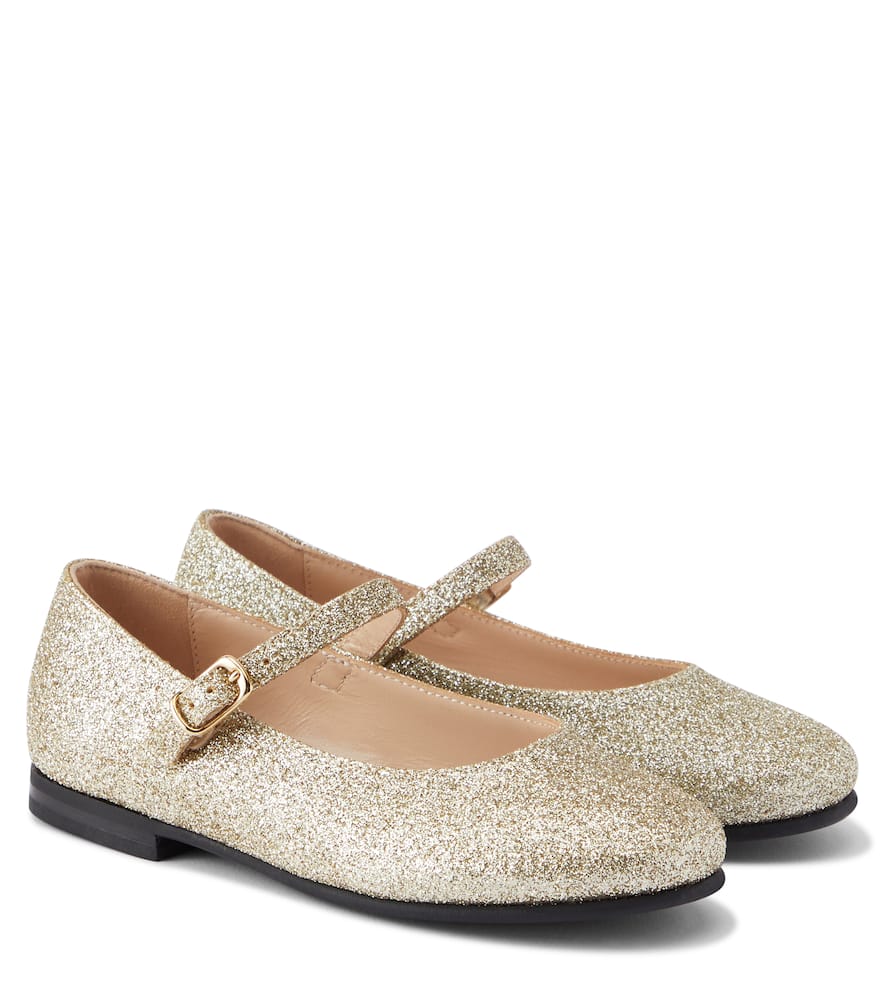 Il Gufo Glitter Ballet Flats In Gold