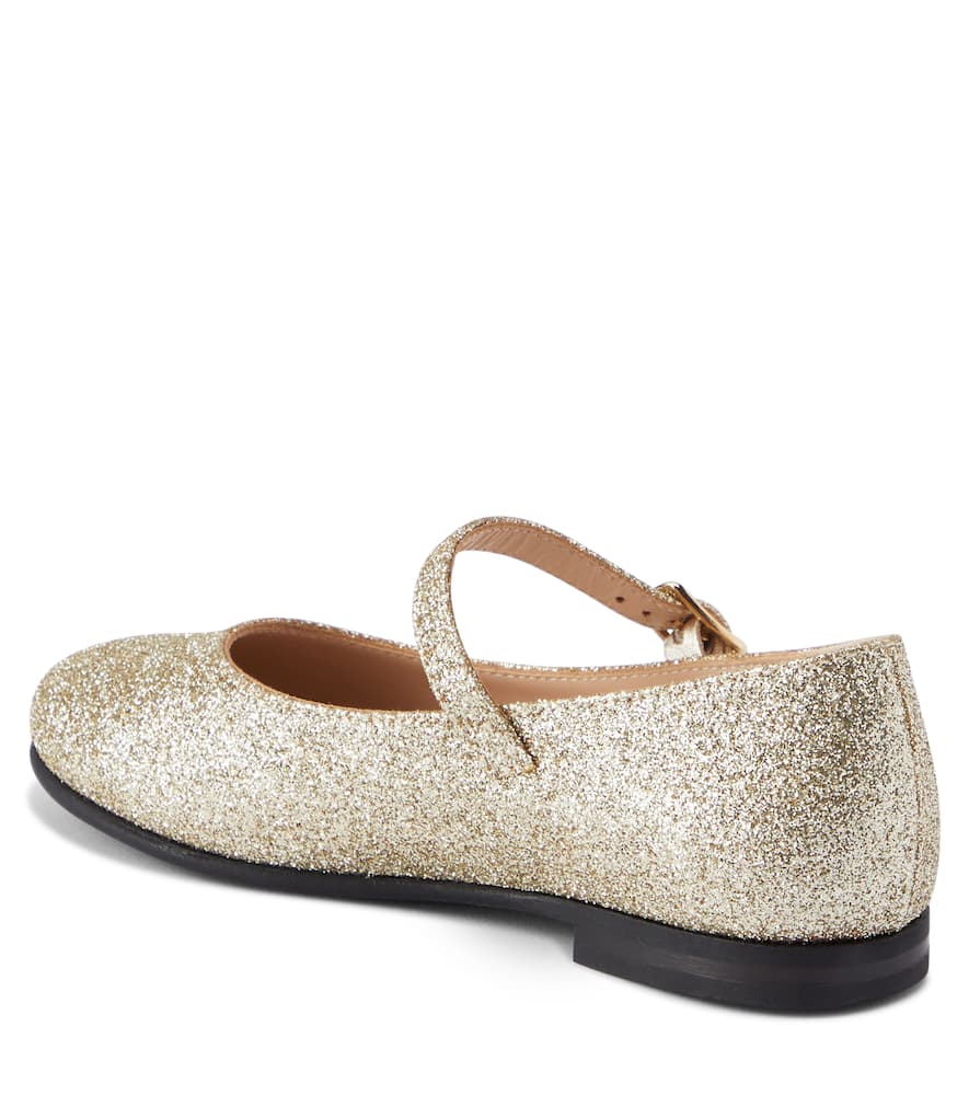 Il Gufo Glitter Ballet Flats In Gold