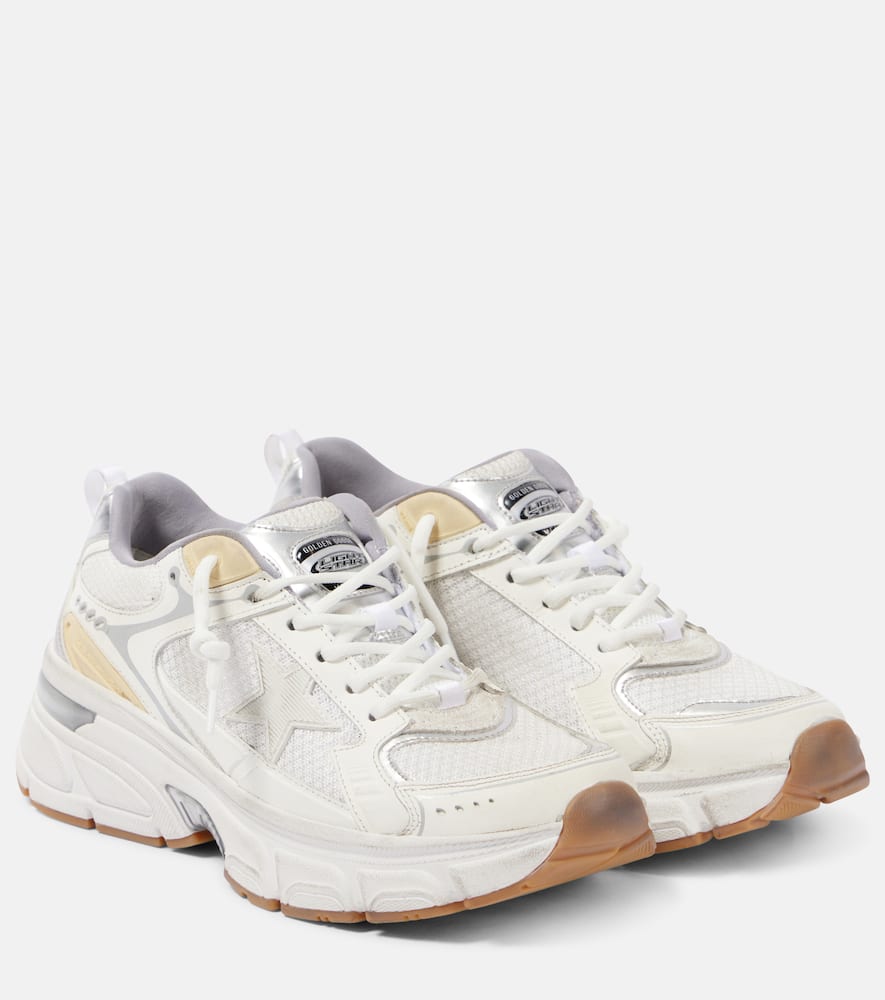 Golden Goose Lightstar Sneakers In White Leather And Fabric In White