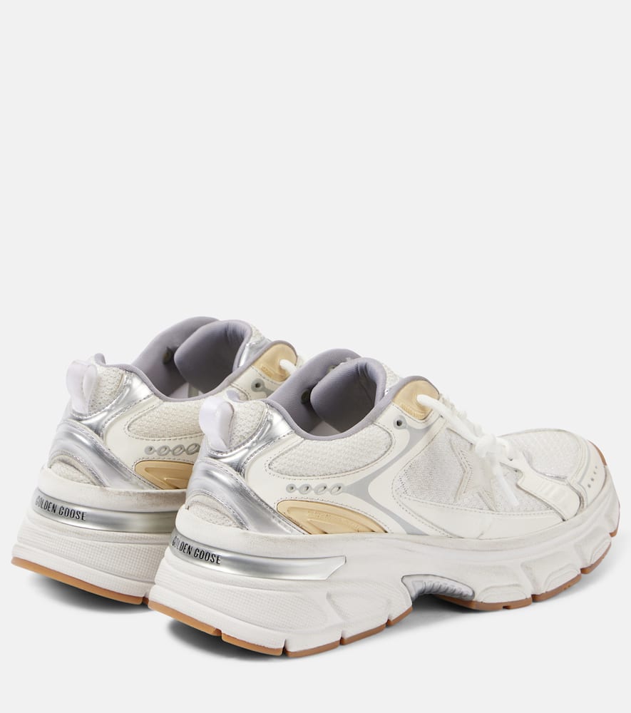 Golden Goose Lightstar Sneakers In White Leather And Fabric In White