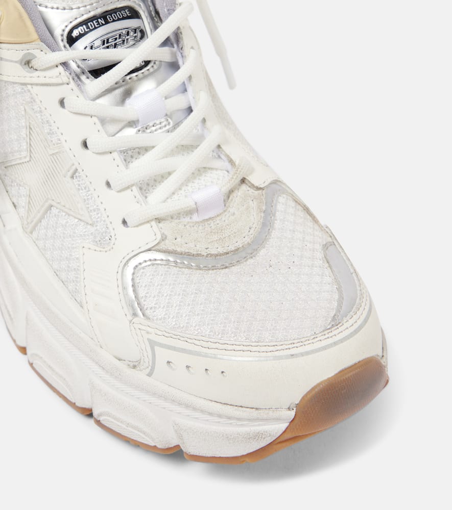 Golden Goose Lightstar Sneakers In White Leather And Fabric In White