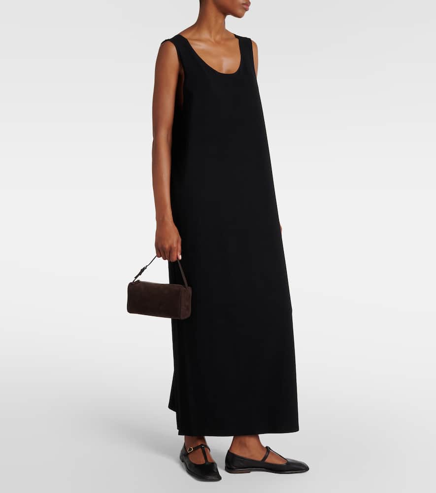 The Row Square T-strap Leather Sandals In Black