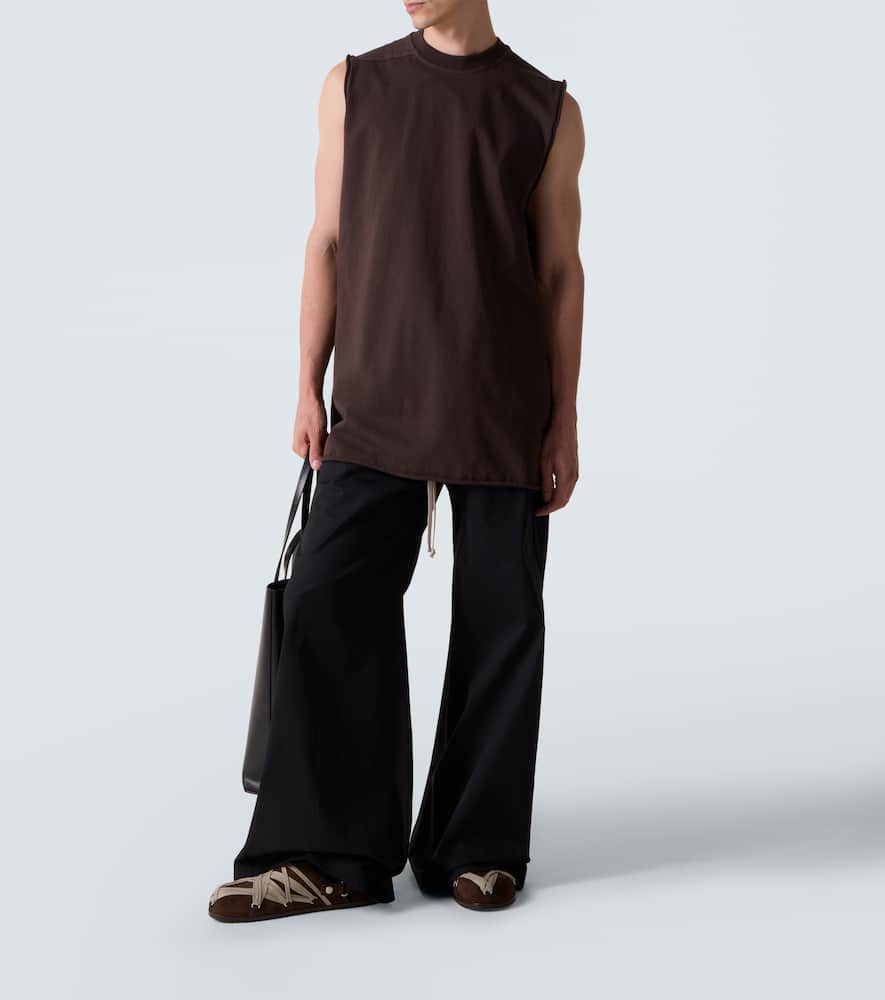 Rick Owens Strap Mule Crisscross Rubber Suede Sandals In Brown