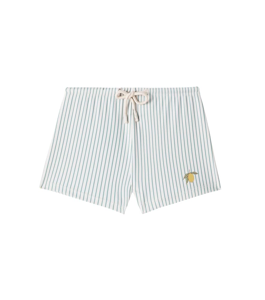 Konges Slojd Aster Bengal Stripe Swim Trunks In White