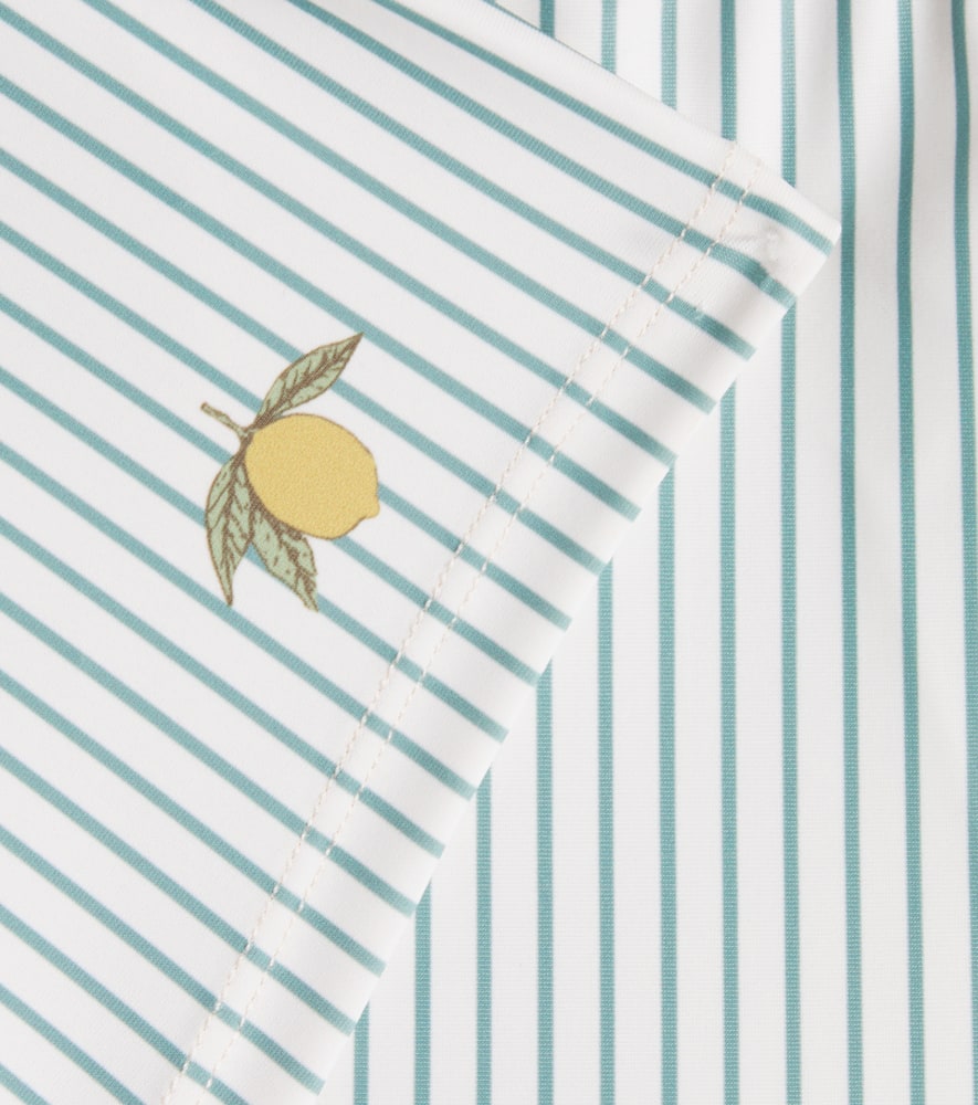 Konges Slojd Aster Bengal Stripe Swim Trunks In White