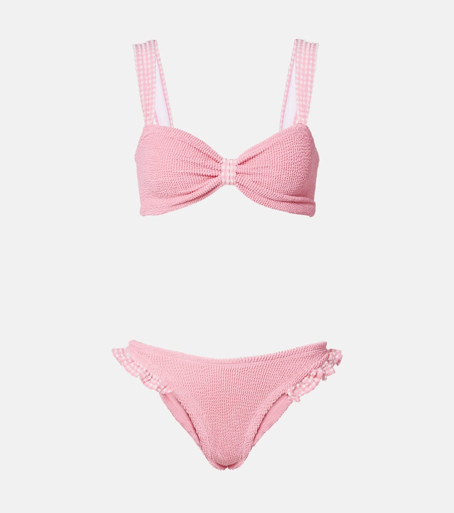 Hunza G Loretta Ruffled Bikini In Pink