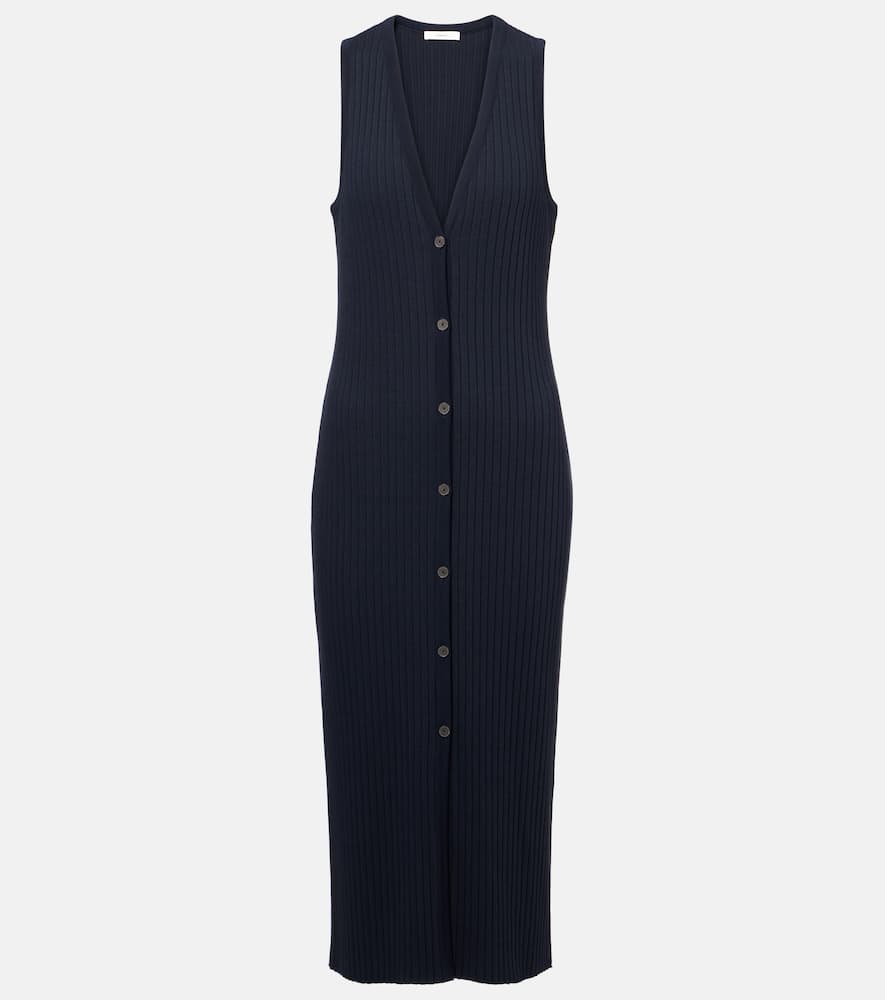 Ribbed-knit midi dress
