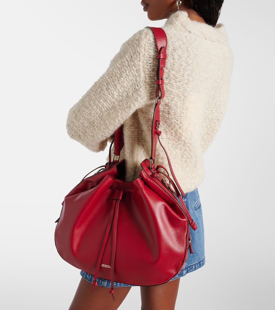 Isabel Marant Bolton Medium Leather Shoulder Bag In Red