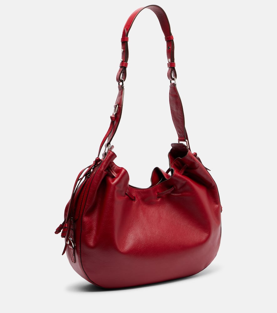 Isabel Marant Bolton Medium Leather Shoulder Bag In Red