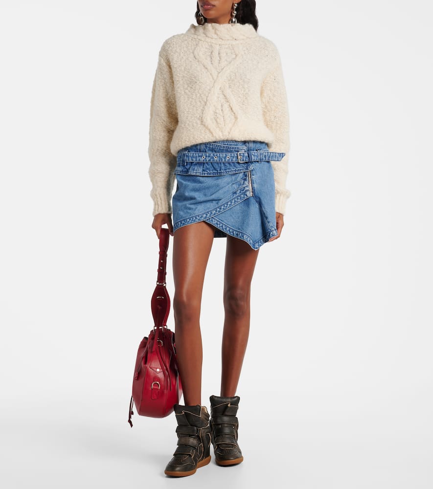 Isabel Marant Bolton Medium Leather Shoulder Bag In Red