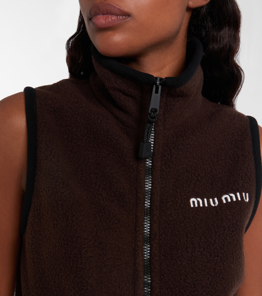  Miu Miu Miu Miu Logo Fleece Minidress 