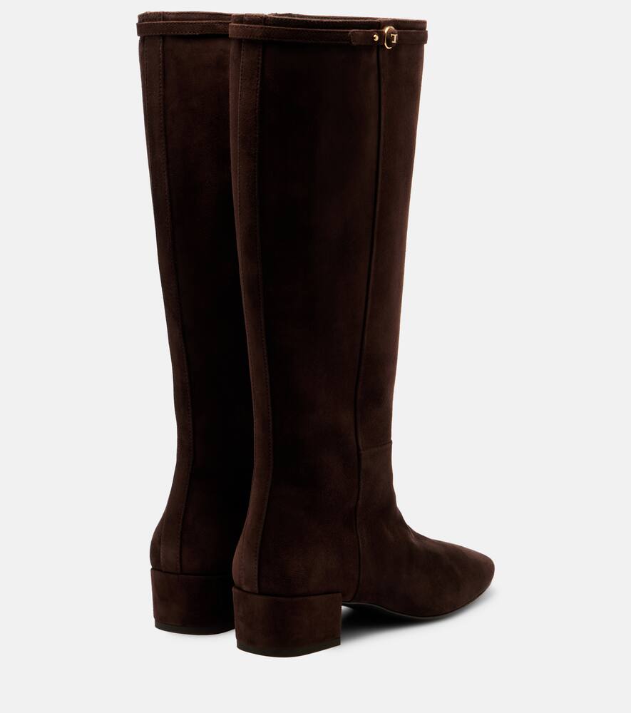 Tod's Suede Knee-high Boots In Brown