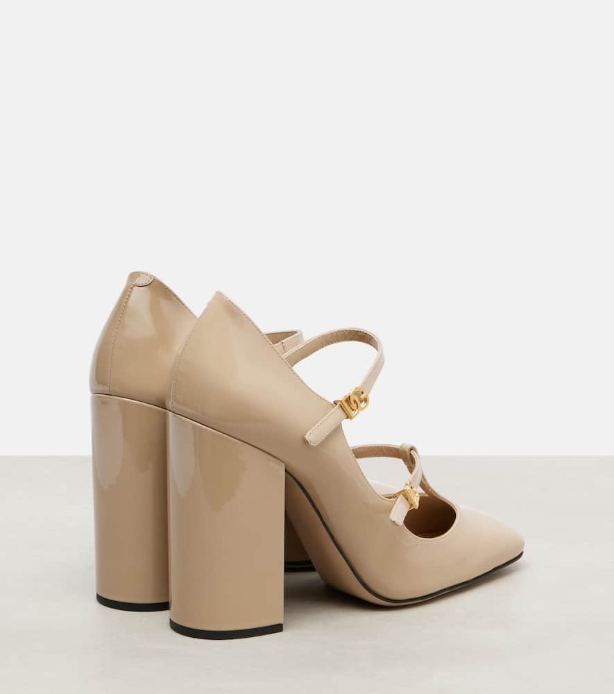 Dolce & Gabbana Dg 105 Patent Leather Mary Jane Pumps In Neutral