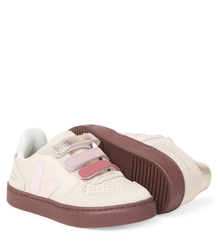 Veja X Bonpoint V10 Suede And Leather Sneakers In Nude