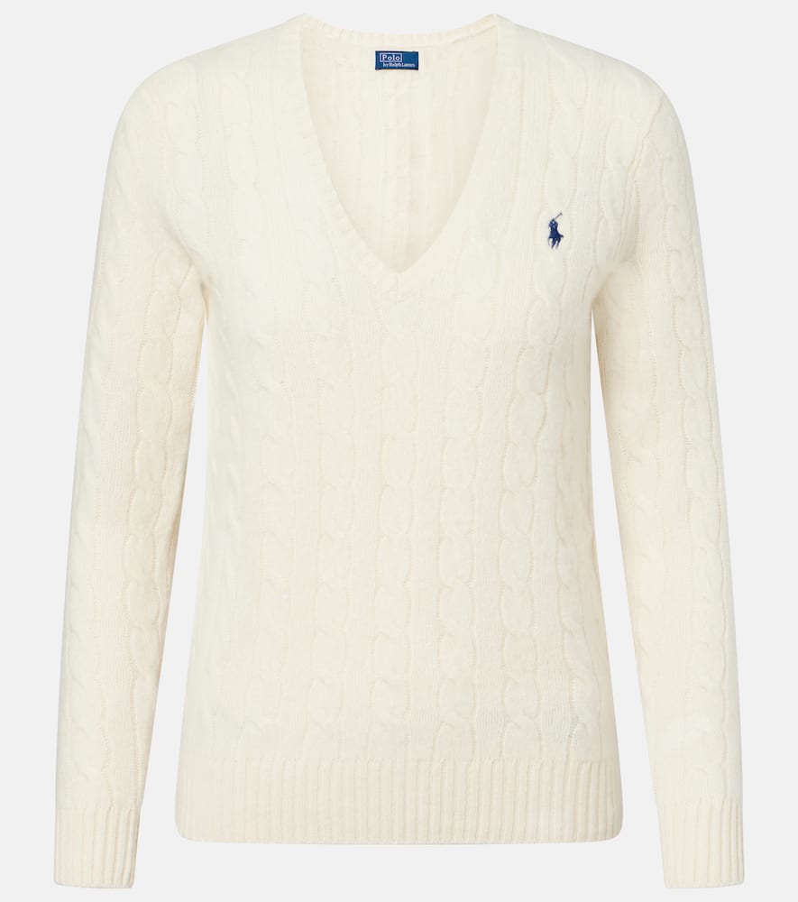 Polo Ralph Lauren Cable-knit Wool-cashmere Blend Turtleneck Sweater In White