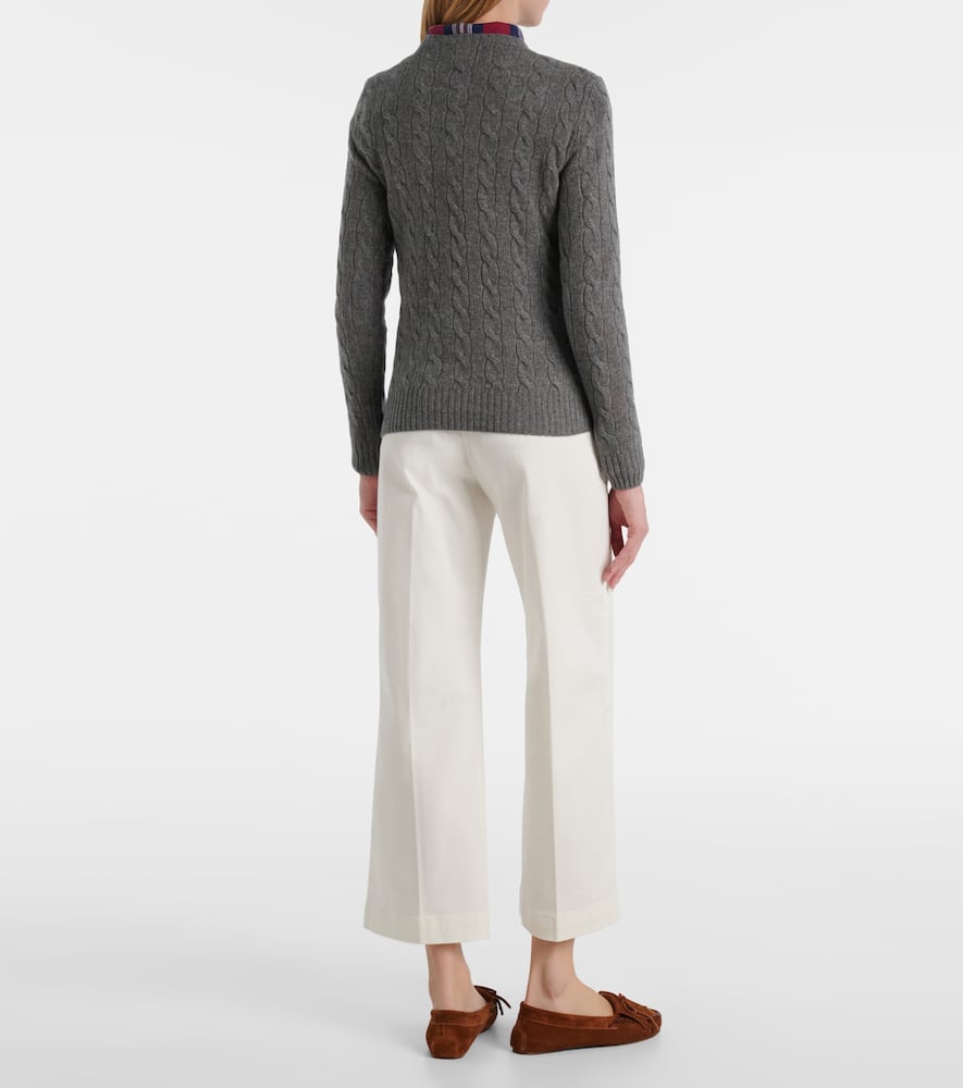 Polo Ralph Lauren Cable-knit Wool And Cashmere Sweater In Gray