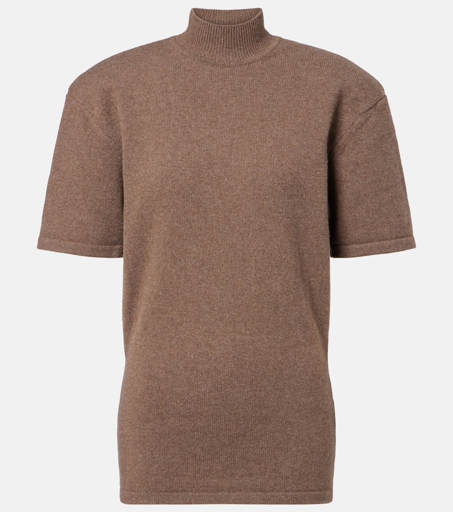 Jacquemus Knitted Wool And Cashmere Sweater In Brown