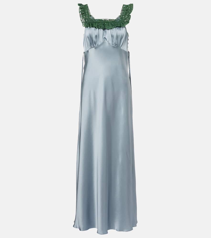 Chloé Lace-trimmed Silk Satin Maxi Dress In Multi