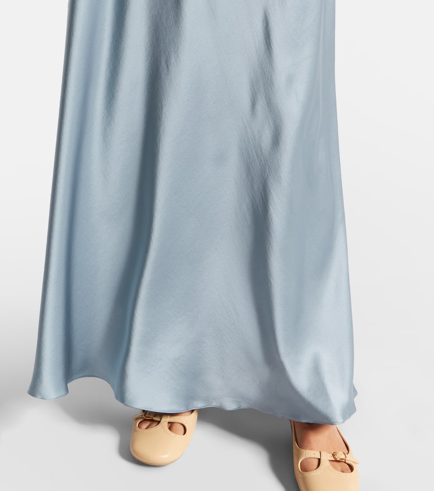 Chloé Lace-trimmed Silk Satin Maxi Dress In Multi