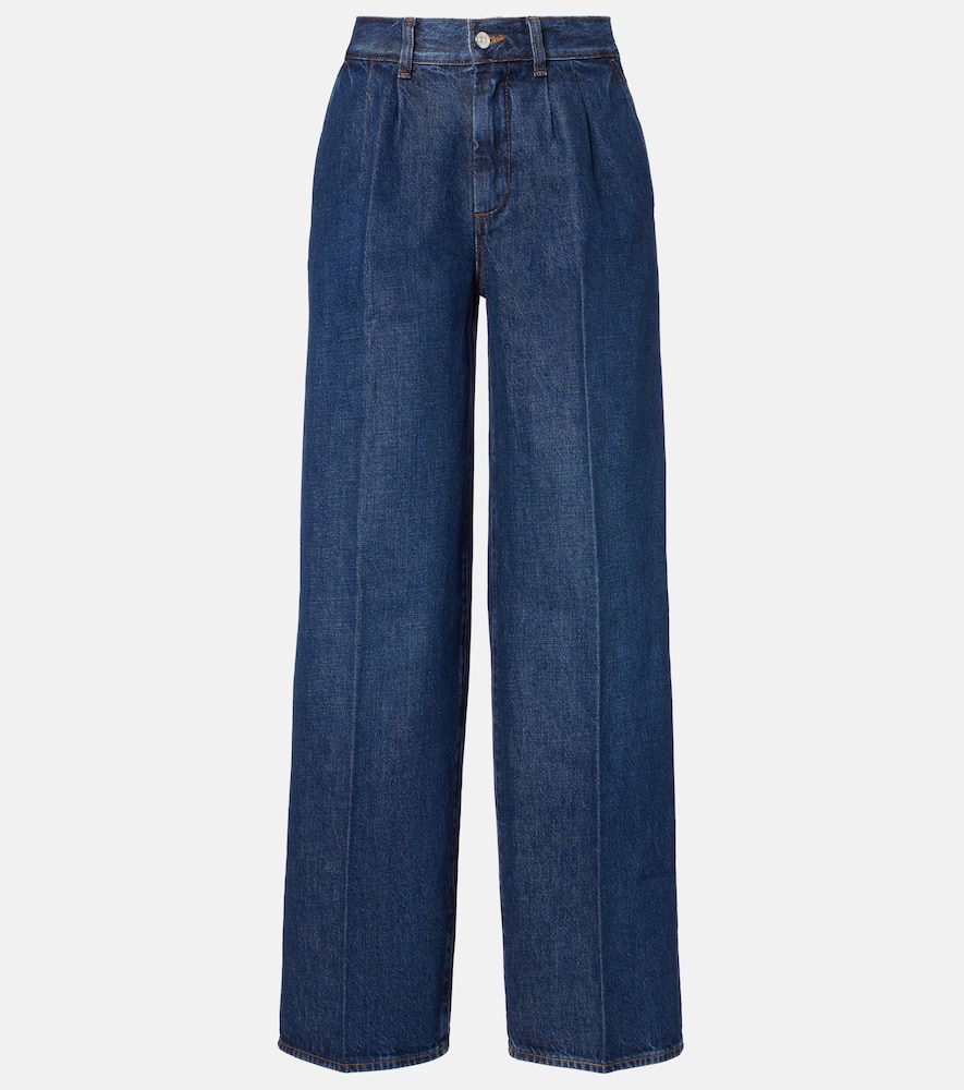 Frame High-rise Wide-leg Jeans In Blue