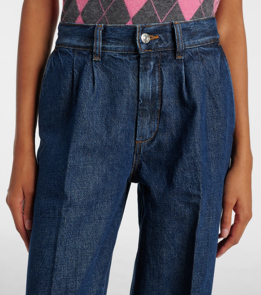 Frame High-rise Wide-leg Jeans In Blue