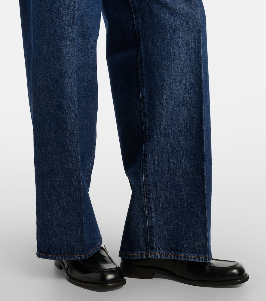 Frame High-rise Wide-leg Jeans In Blue