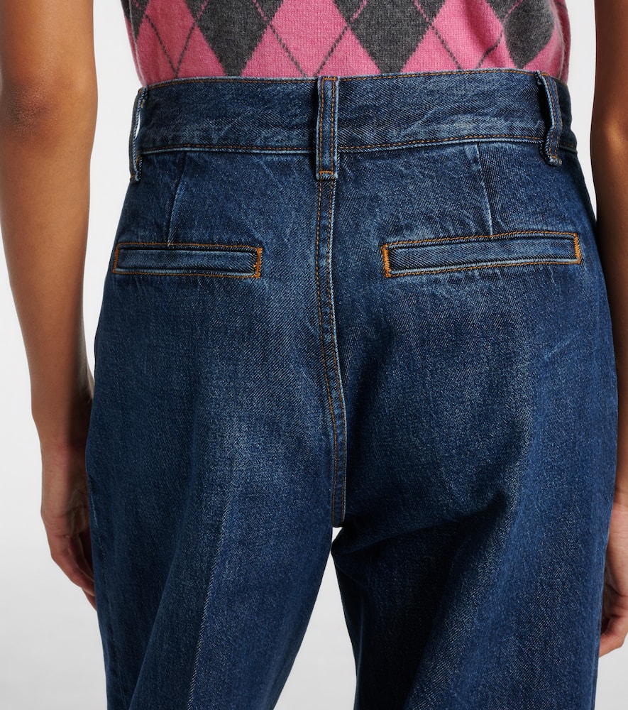 Frame High-rise Wide-leg Jeans In Blue