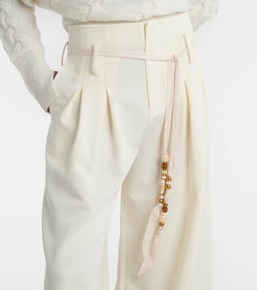 Xu Zhi Pleated High-rise Wide-leg Pants In Neutral
