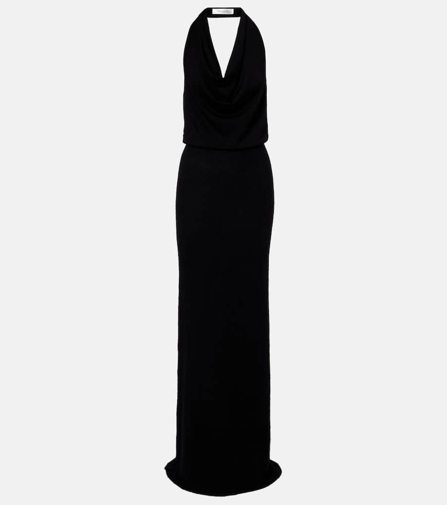 Aya Muse Iro Halterneck Open-back Maxi Dress In Black