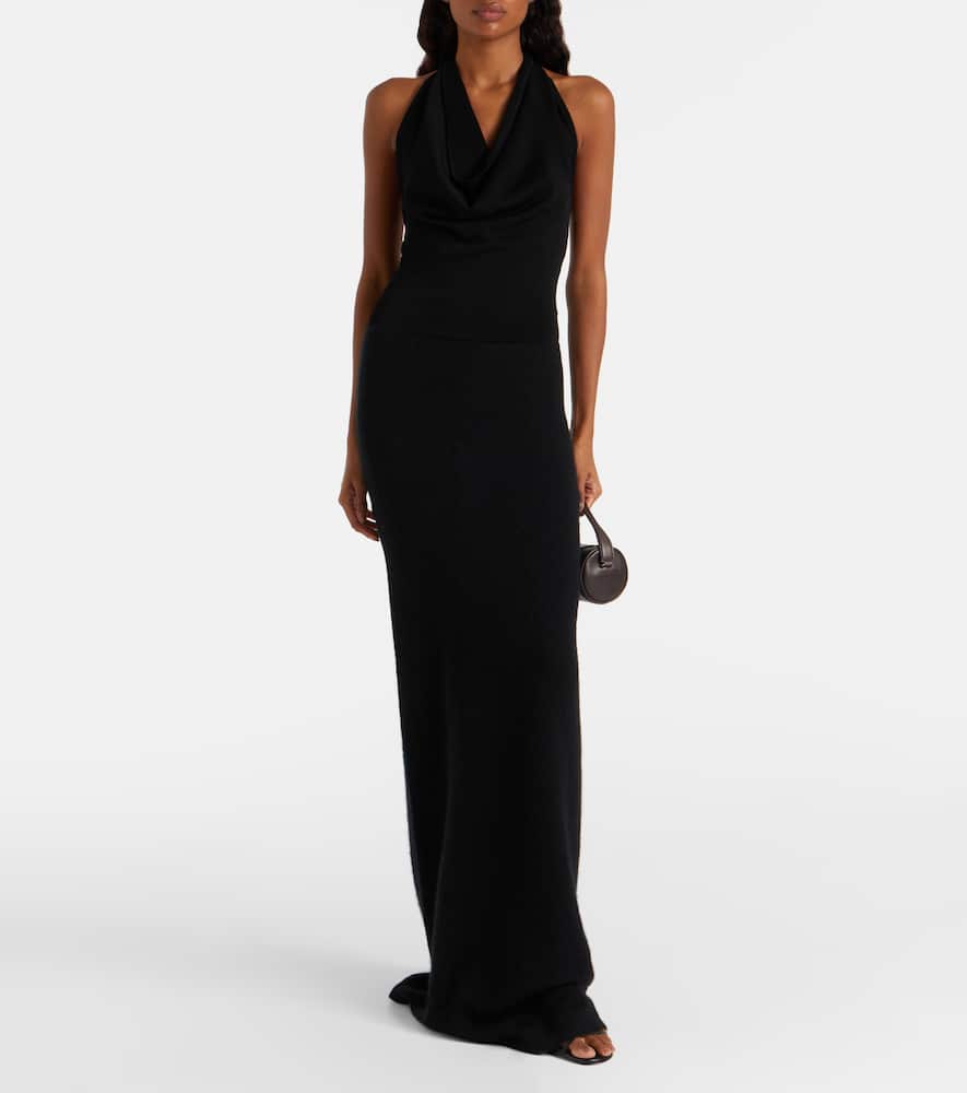 Aya Muse Iro Halterneck Open-back Maxi Dress In Black