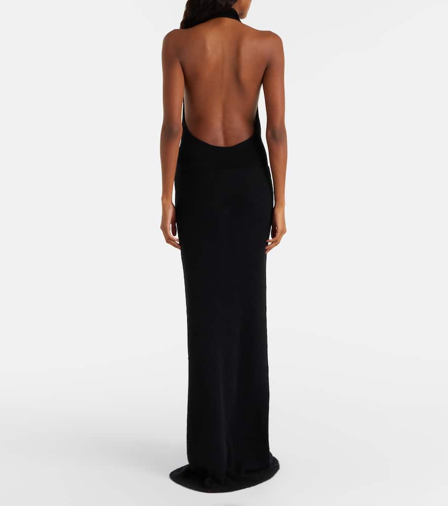 Aya Muse Iro Halterneck Open-back Maxi Dress In Black
