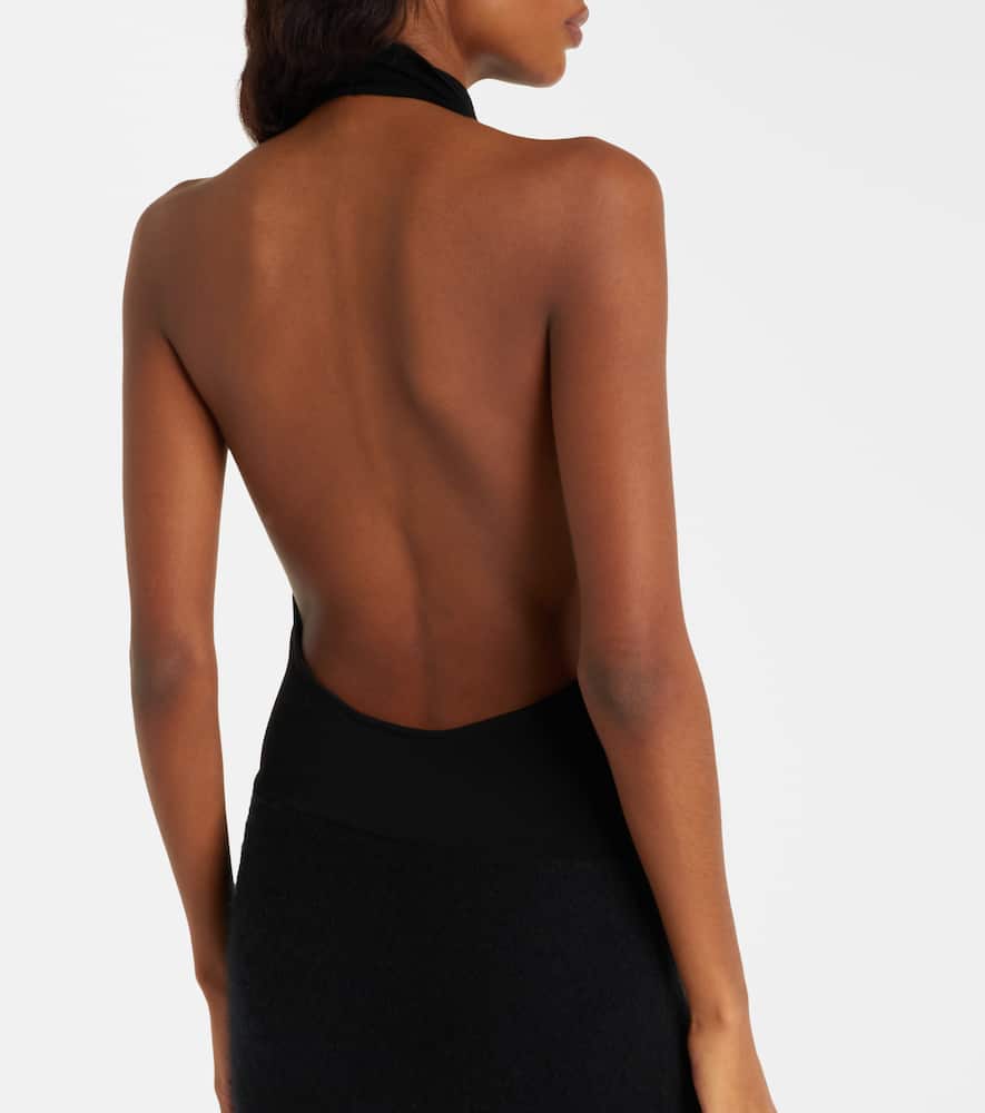 Aya Muse Iro Halterneck Open-back Maxi Dress In Black
