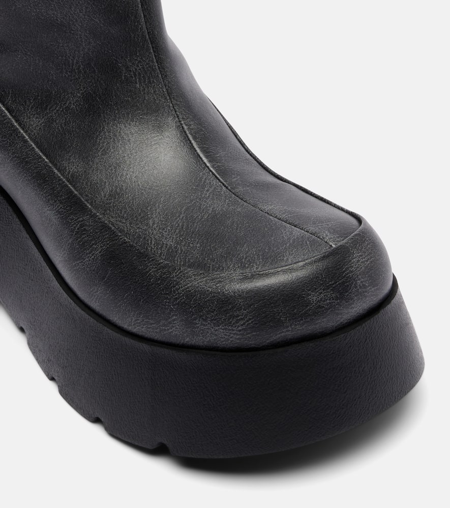 Ganni Kat Platform Knee-high Boots In Black