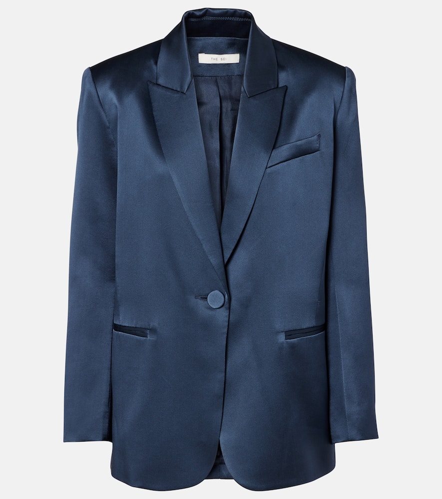The Sei Oversize-blazer Aus Seide In Blue