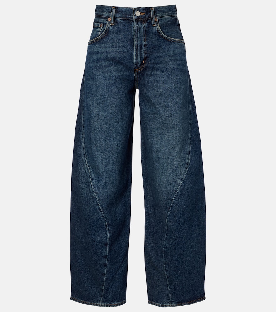 Agolde Twist Mid-rise Wide-leg Jeans In Blue