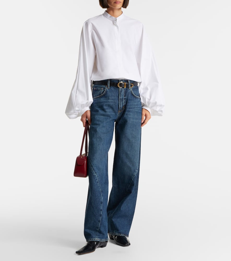Agolde Twist Mid-rise Wide-leg Jeans In Blue