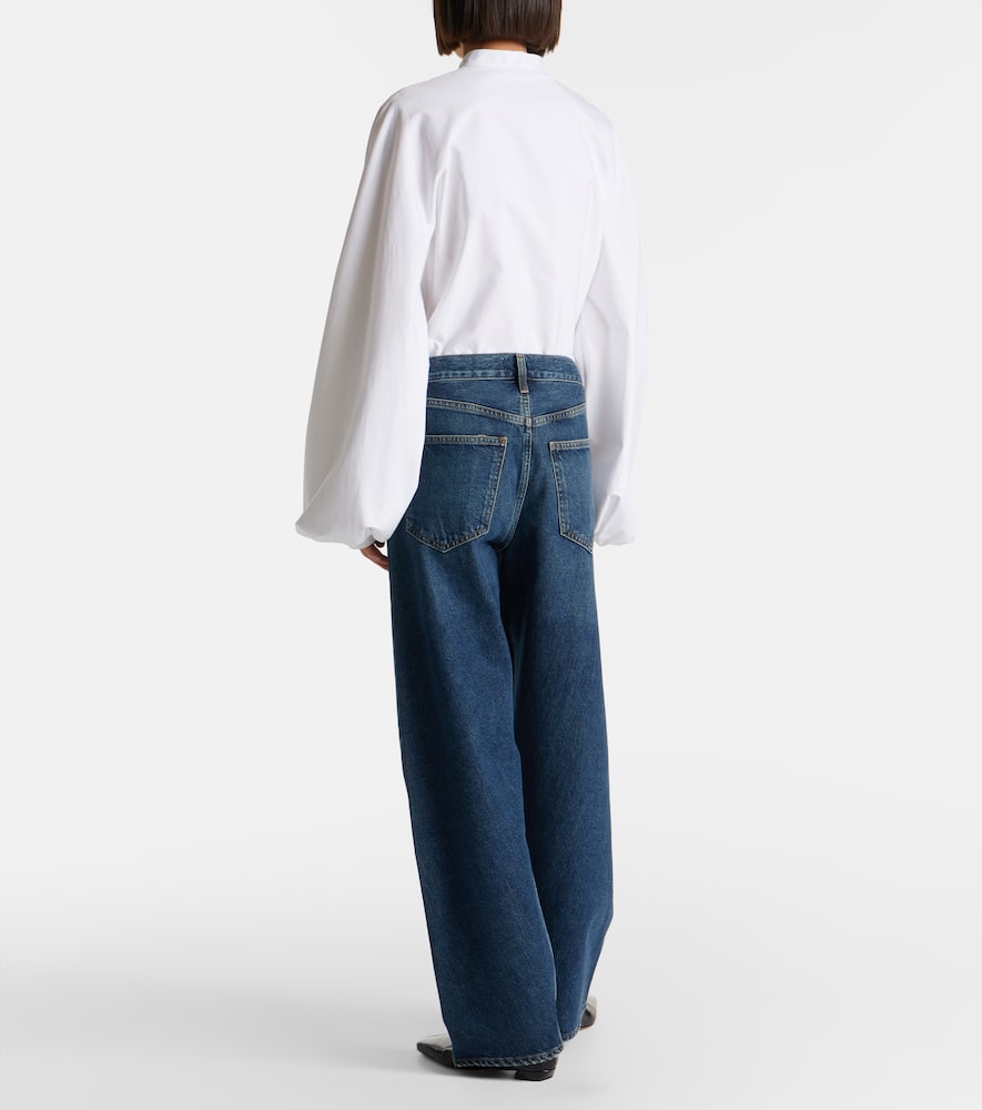 Agolde Twist Mid-rise Wide-leg Jeans In Blue