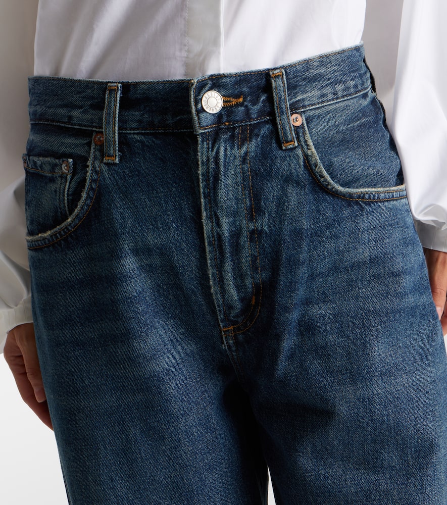 Agolde Twist Mid-rise Wide-leg Jeans In Blue