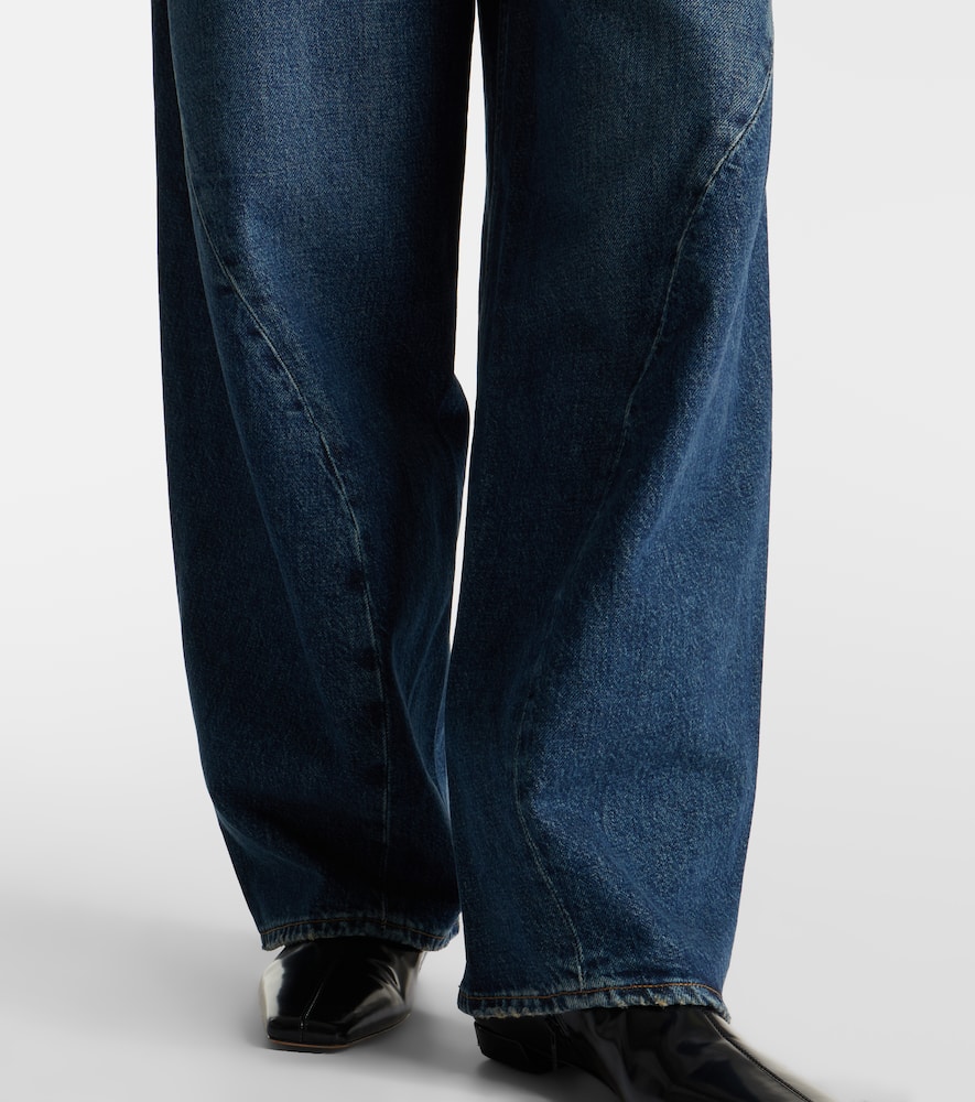 Agolde Twist Mid-rise Wide-leg Jeans In Blue