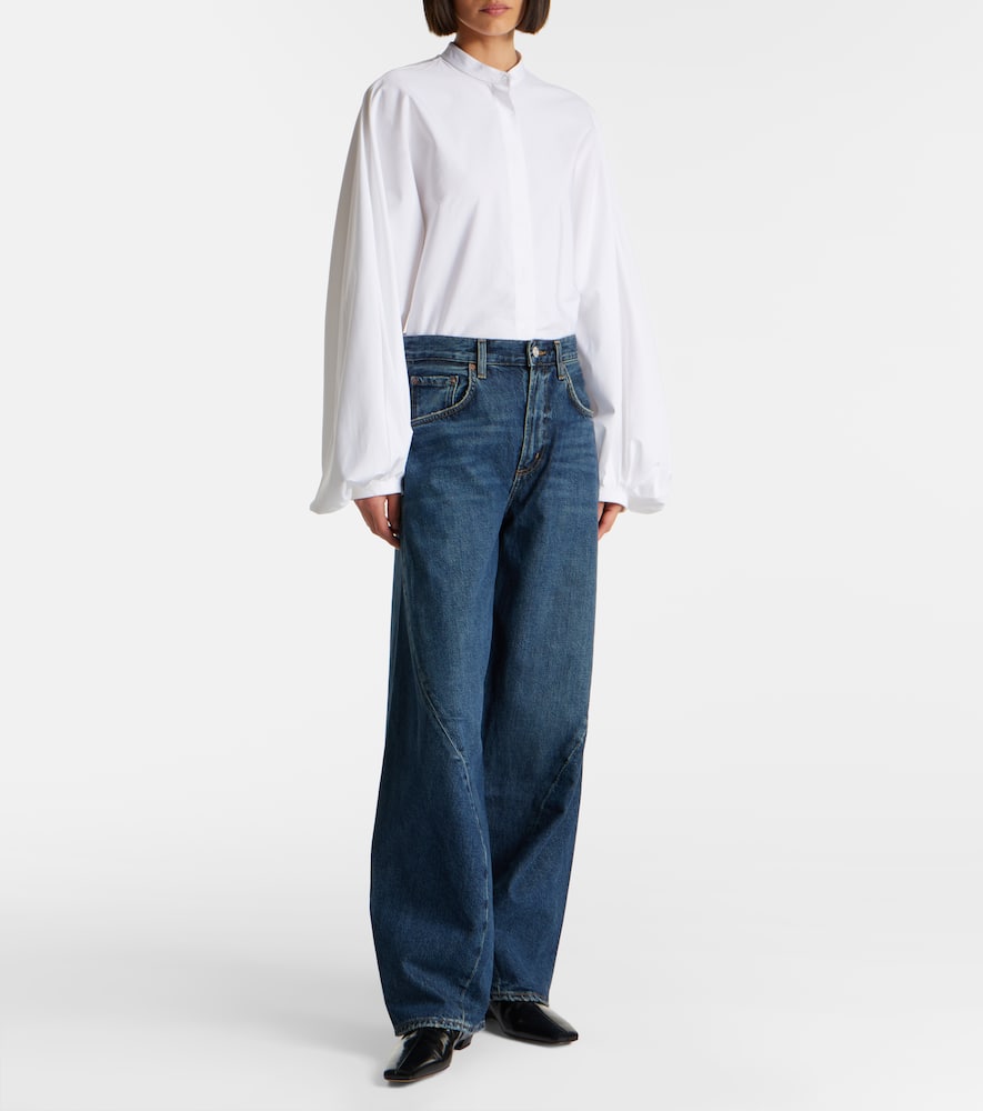 Agolde Twist Mid-rise Wide-leg Jeans In Blue