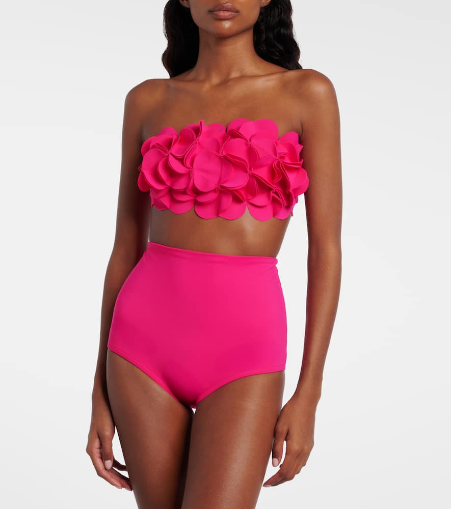 Karla Colletto Tess Floral-appliqué Bikini Top In Pink