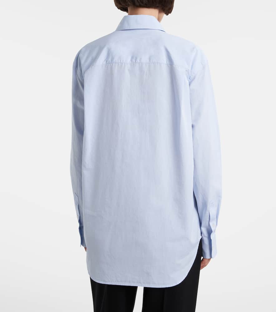 The Row Gavina Cotton Chambray Shirt In Blue