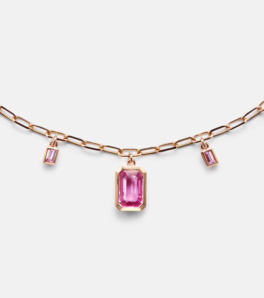 Shay Jewelry 18kt Rose Gold Choker With Sapphire And Diamonds In Pink